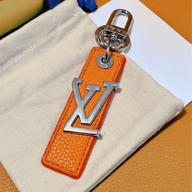 Louis Vuitton LV Logo Key Holder Orange Epi Leather