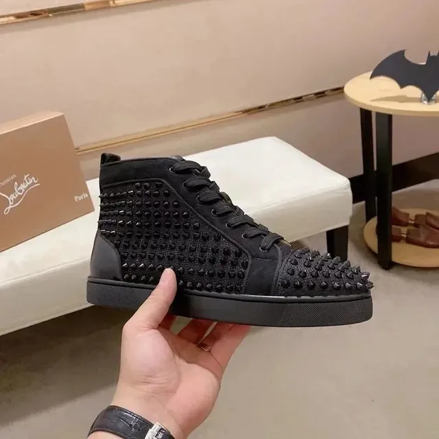 Christian Louboutin Louis Spikes Spiked Suede