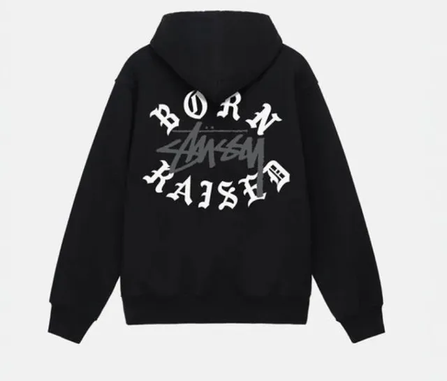 Stüssy × Off-White Zip-Up Hoodie Born Raised