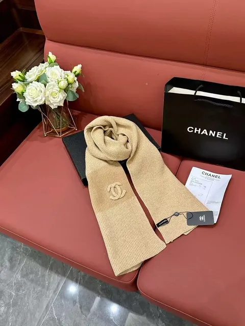 Chanel Knit Scarf CC Logo