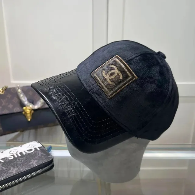 Chanel Baseball Cap Velvet with CC Patch