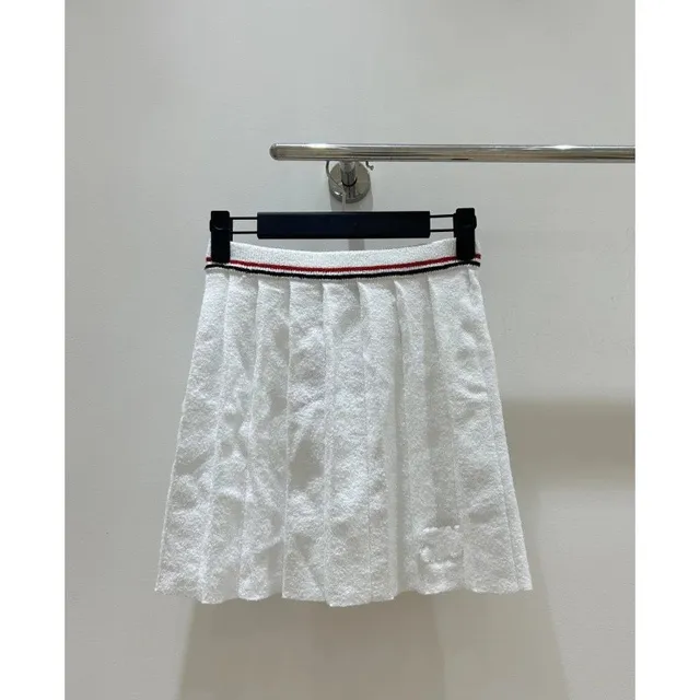 Thom Browne Pleated Skirt Four-Bar Stripe Waistband