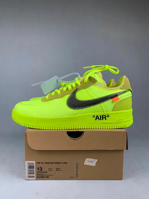 Nike × Off-White Air Force 1 Low Volt/Black/Volt-Cone