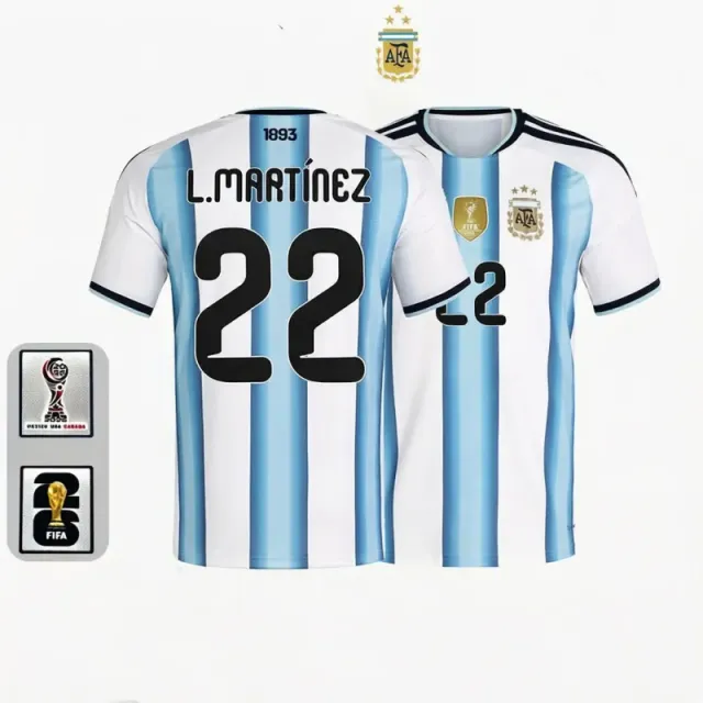 Argentina home jersey, number 22, with captain's armband