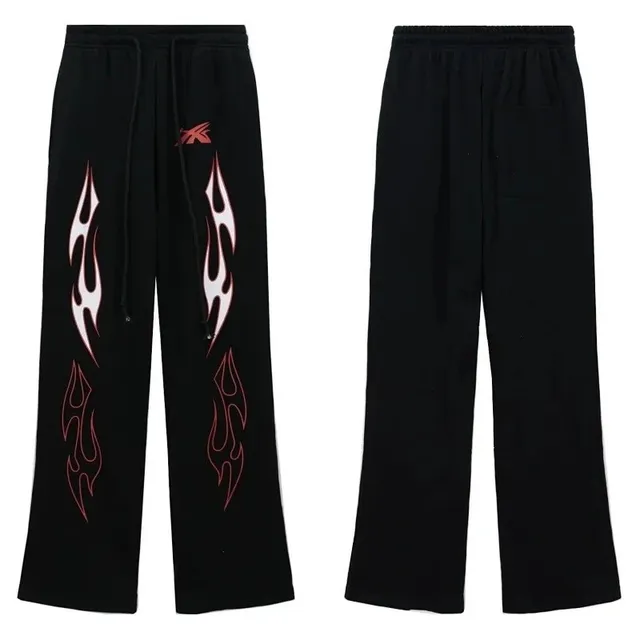 Hellstar Flame Print Sweatpants Flame Graphic