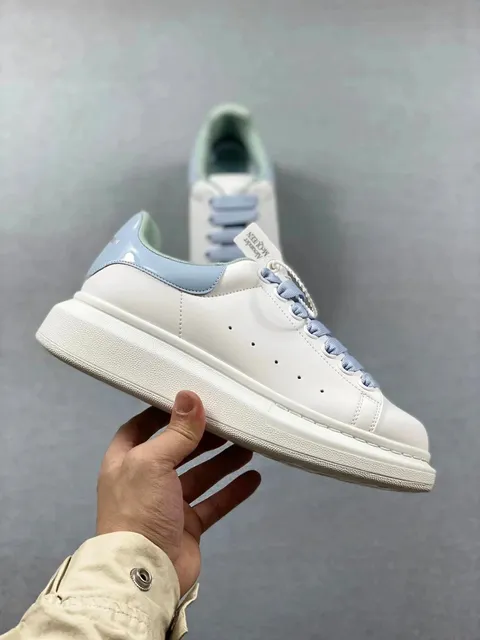 Alexander McQueen Oversized Sneaker White with Light Blue Accents
