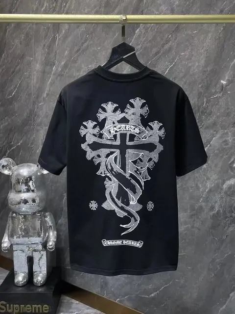 Chrome Hearts Cross Graphic Tee Silver Cross Print