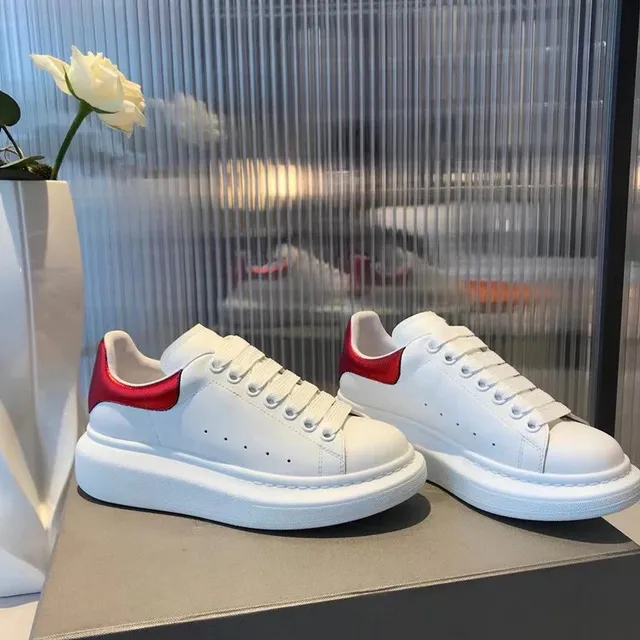 Alexander McQueen Oversized Sneaker White with Red Heel Tab