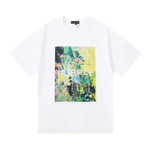 Purple Brand Graphic Tee Abstract Print