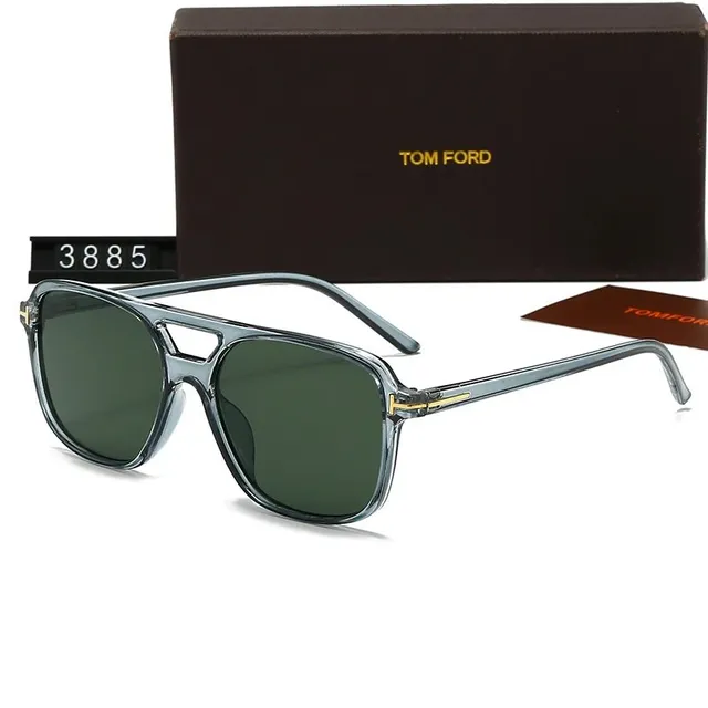 Tom Ford Aviator Sunglasses Smoke Grey Frame with Green Lens