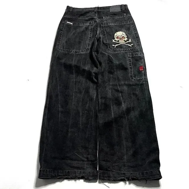 JNCO Wide-Leg Jeans Skull Embroidery