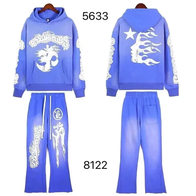 Broken Planet Hoodie and Joggers Set Om Symbol Flame Print