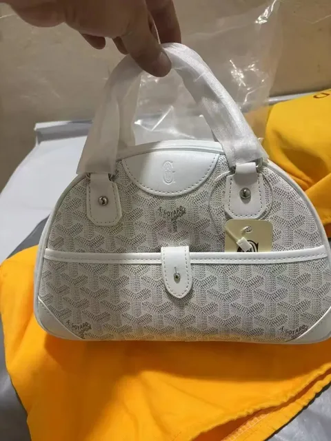 Goyard St. Louis White Chevron Canvas