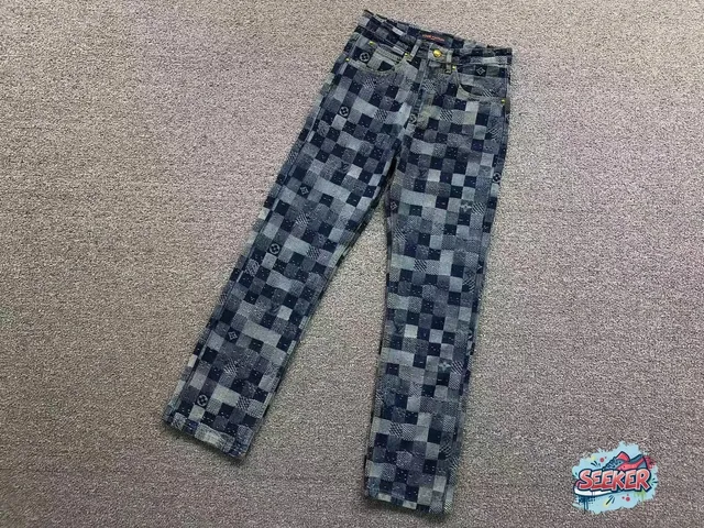 Louis Vuitton Patchwork Denim Jeans Monogram Check
