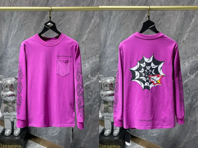 Chrome Hearts Long Sleeve Pocket Tee Spider Web Graphic