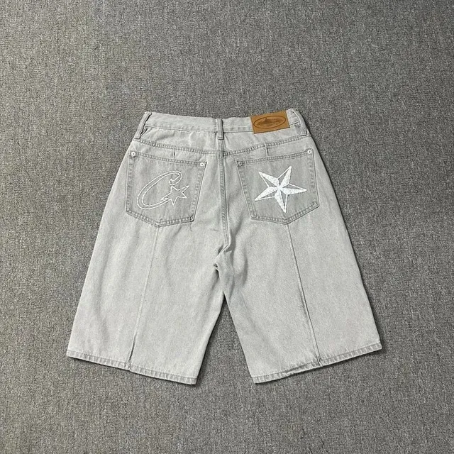 Corteiz Denim Shorts Star Embroidery