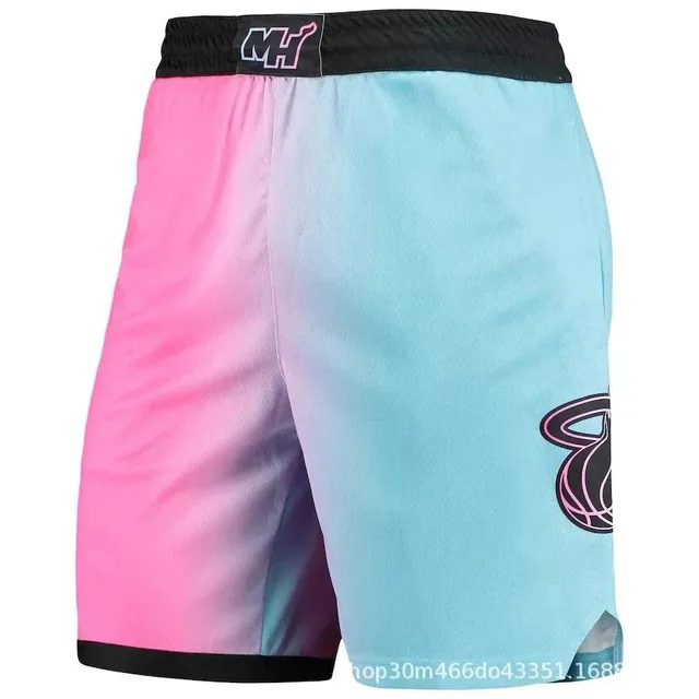 MLB Basketball Shorts Gradient Pink to Blue