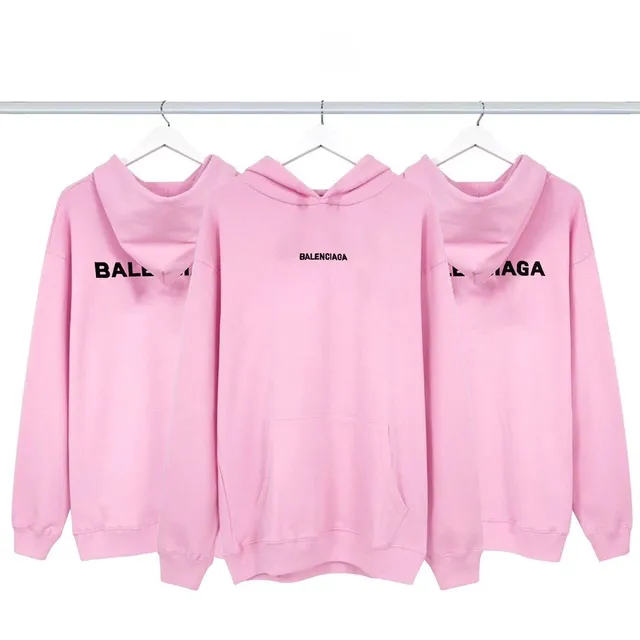 Balenciaga Logo Hoodie Pink with Black Logo