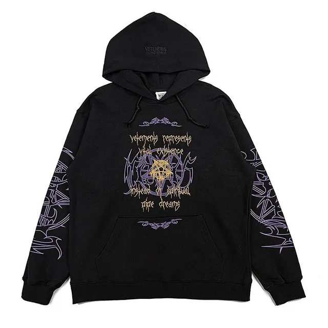 Vetements Hooded Sweatshirt Vital Existence Print