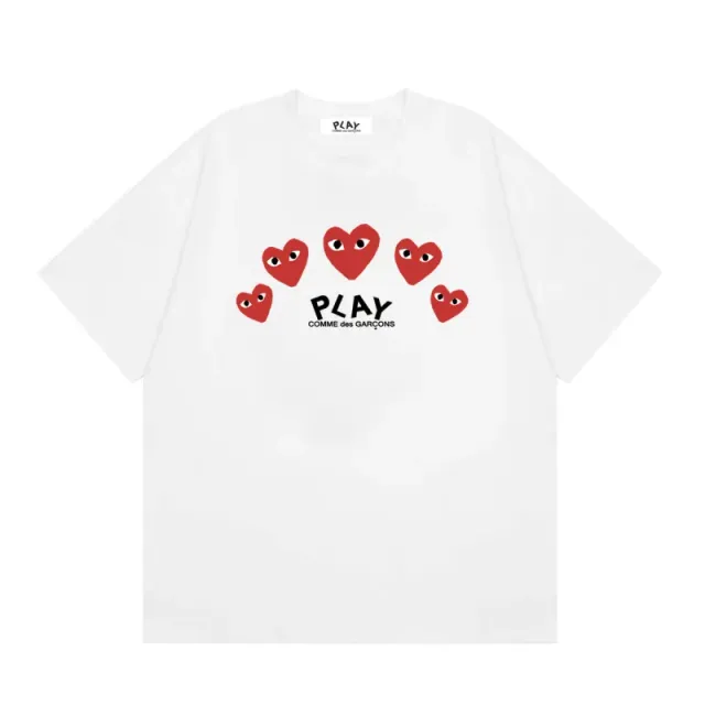 White with many red hearts