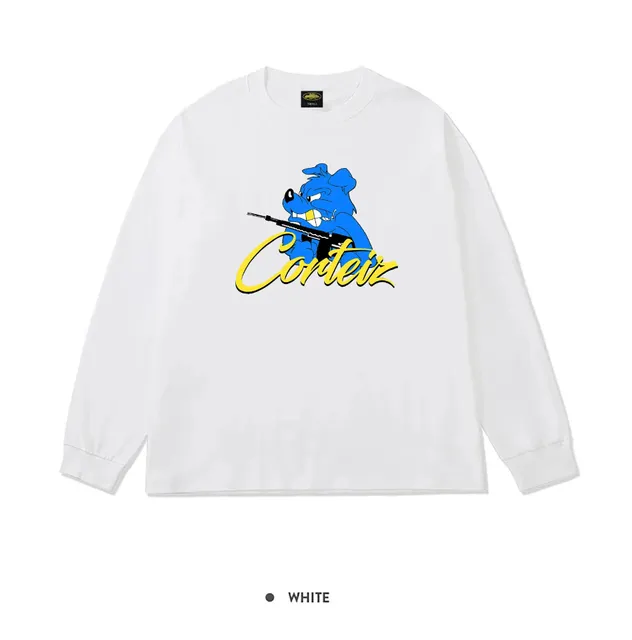 Corteiz Long Sleeve Tee Blue Dog Graphic