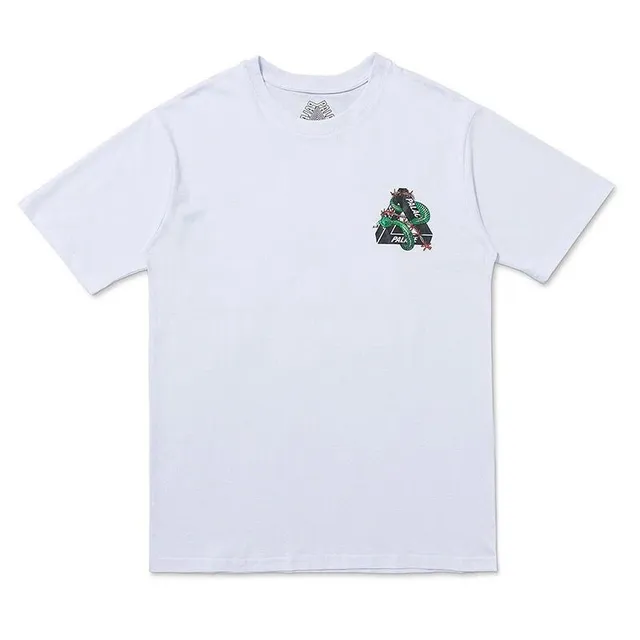 Palm Angels Triangle Logo Tee Green Snake Print