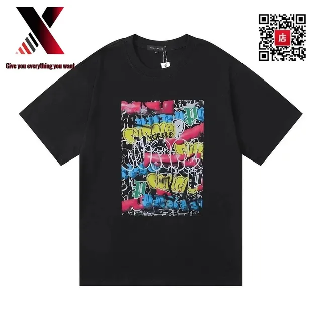 Purple Brand Graphic Tee Graffiti Print
