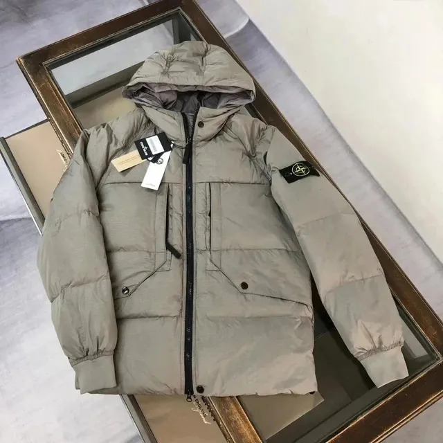 Stone Island Hooded Puffer Jacket Glossy Nylon
