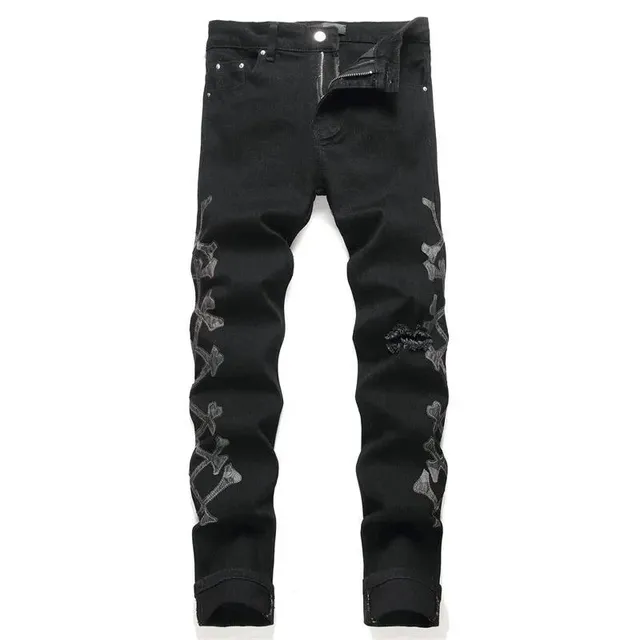 Marcelo Burlon Bone Motif Cross Print Jeans
