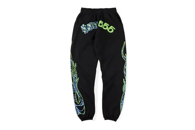 Sp5der × 999 Club Joggers Neon Flame Print