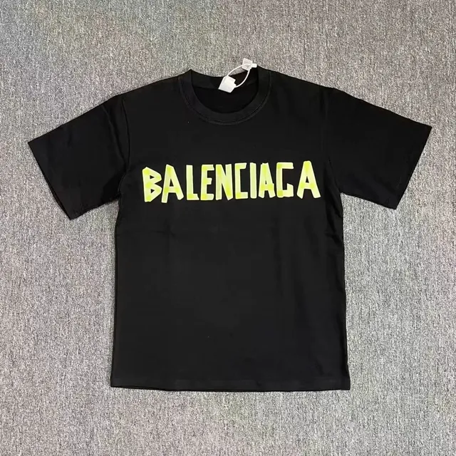 Balenciaga Logo T-Shirt Neon Yellow Print