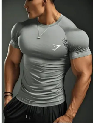 Gray short sleeves - white logo on the side