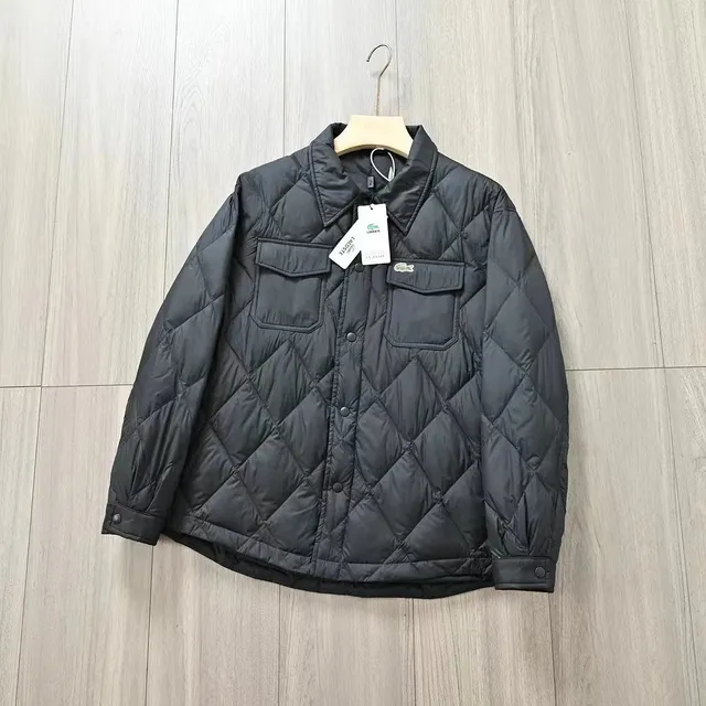 Lacoste Quilted Shirt Jacket Diamond Quilted