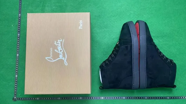 Christian Louboutin High-Top Sneaker Black Suede with Red Sole