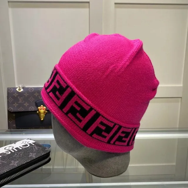 Fendi Knit Beanie FF Logo Band