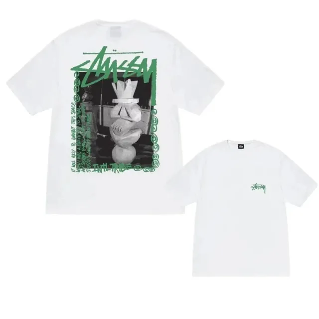 Stüssy Graphic Tee Green Logo Print