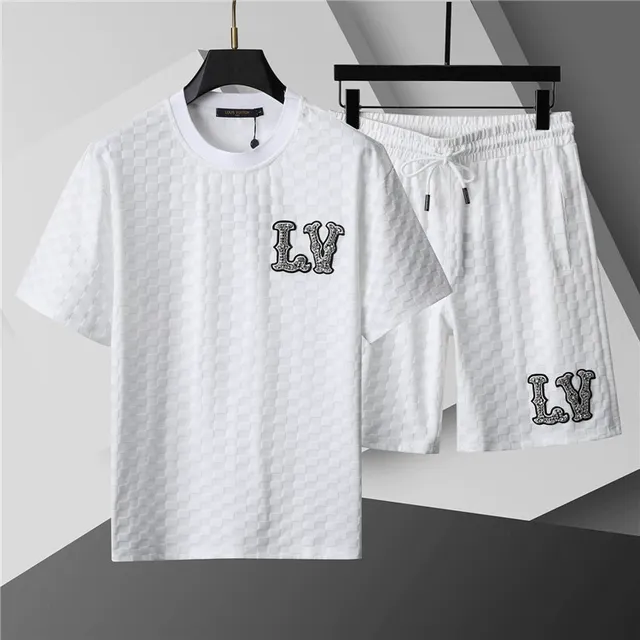 Louis Vuitton LV Monogram Check Set White with Embroidered LV