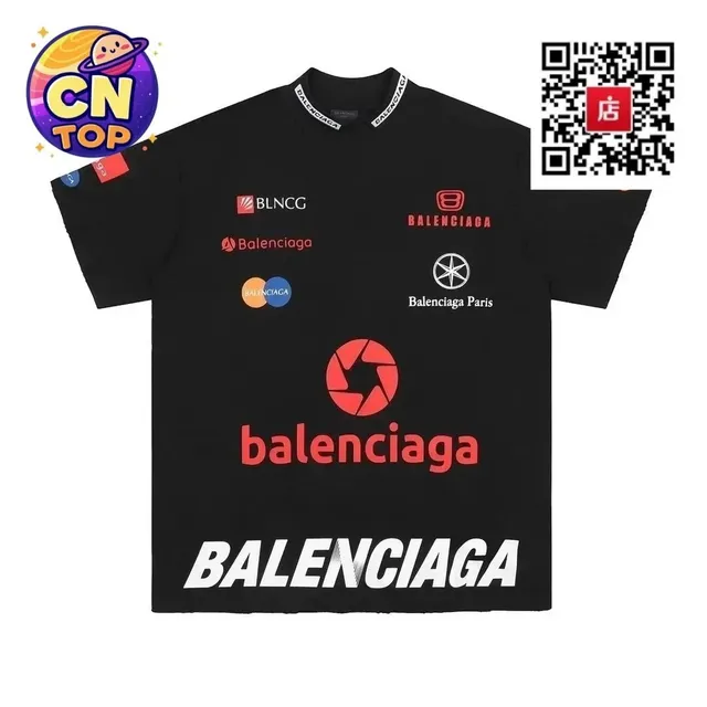 Balenciaga Logo Print T-Shirt Multi-Logo