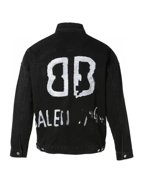 Balenciaga Denim Jacket Painted Logo