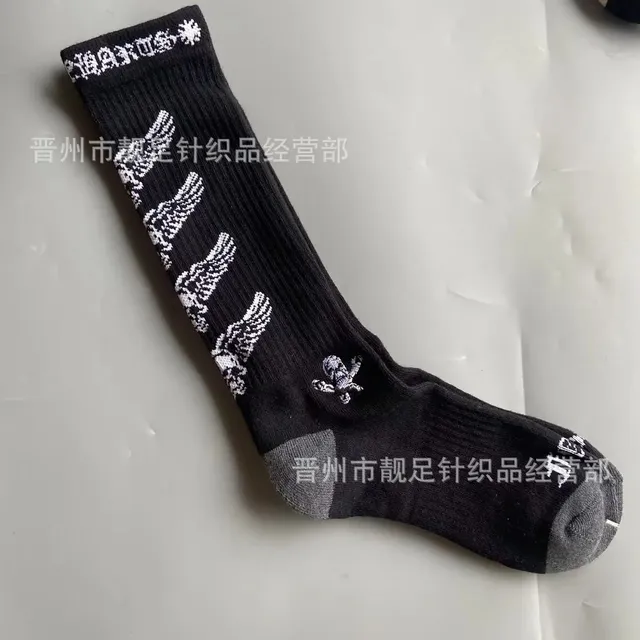 Chrome Hearts Crew Sock Winged Skull Print