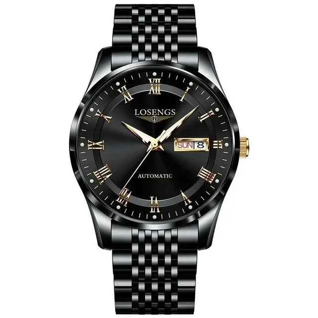 Rolex Automatic Watch Black Dial with Gold Accents