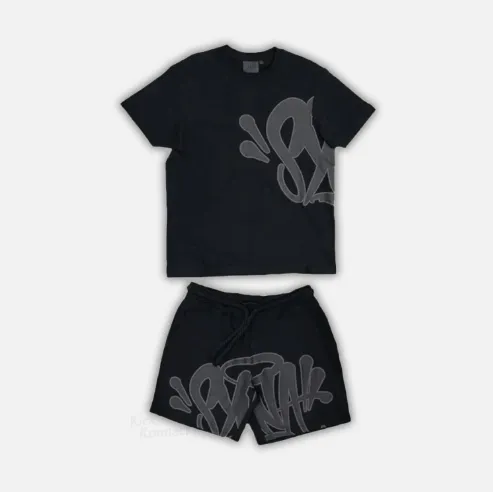 Syna World Graphic Tee & Shorts Set Graffiti Print