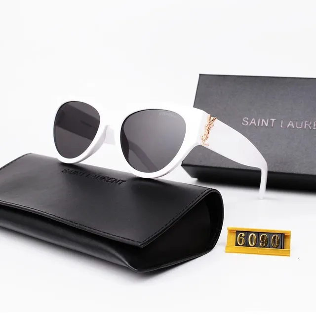 Saint Laurent SL 6090 White Frame with Gold Logo
