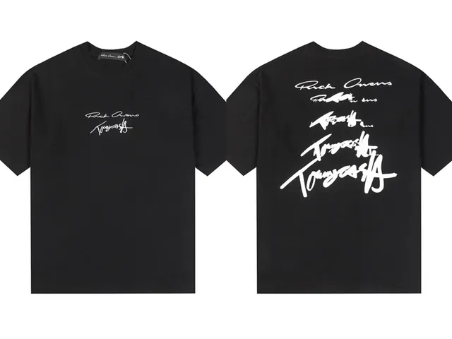 Rick Owens Signature Tee White Script Print