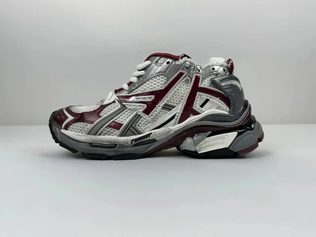 Balenciaga Speed Trainer Maroon and Silver