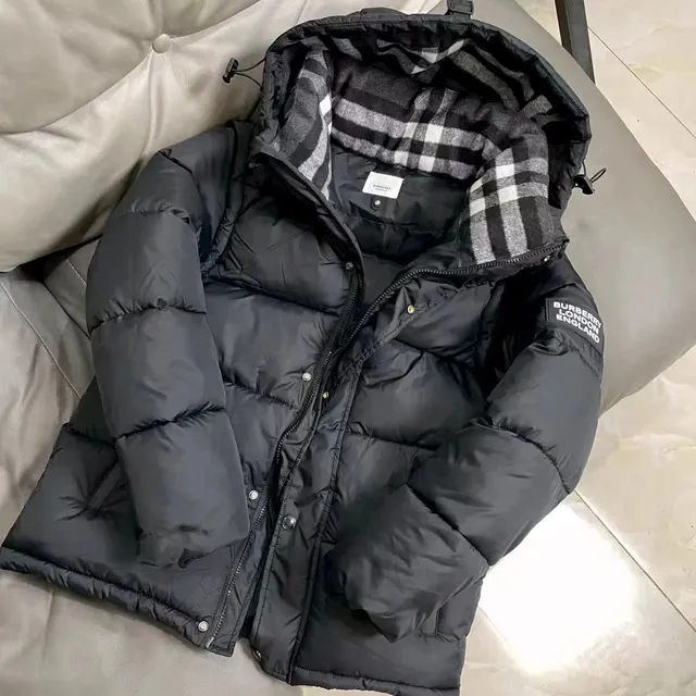 Burberry Puffer Jacket Checkered Hood Lining