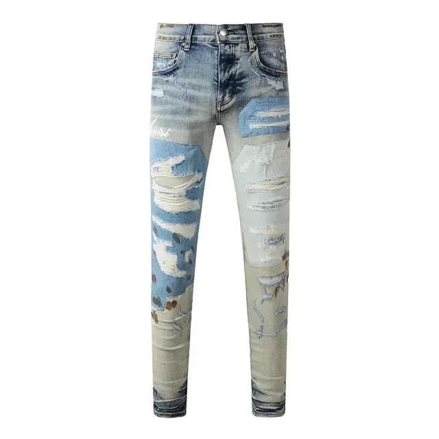Amiri Distressed Patchwork Jeans