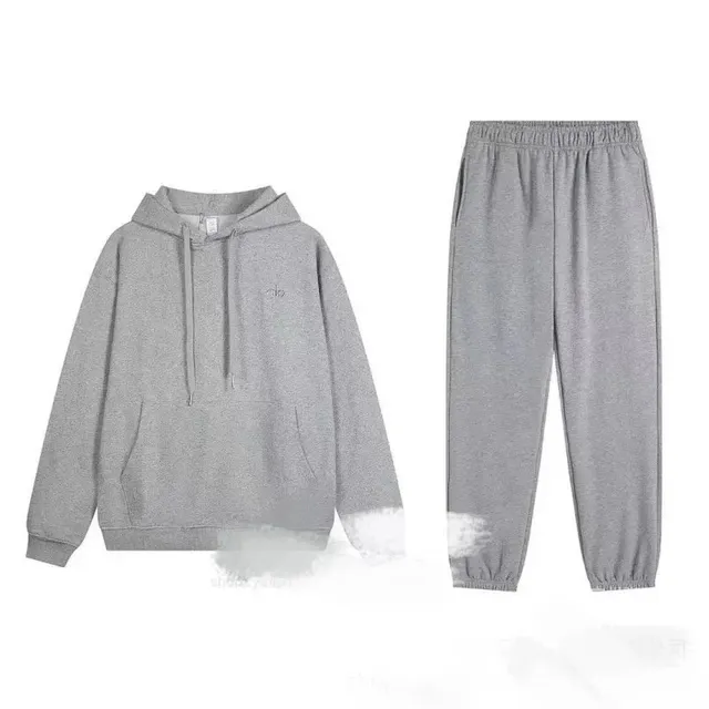 Alo Yoga Hoodie and Joggers Set Heather Grey