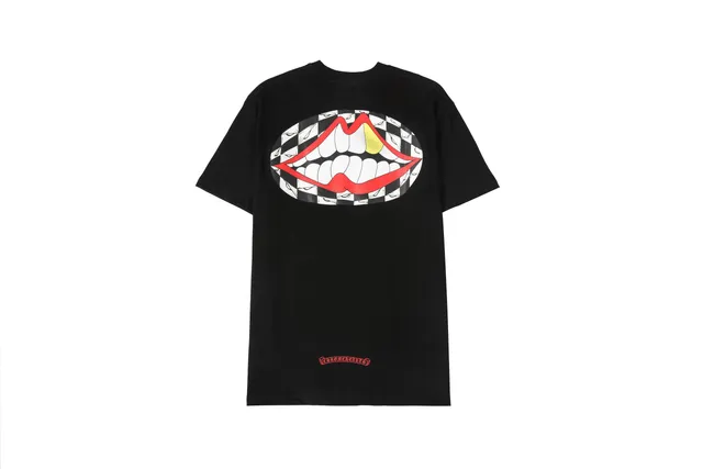 Chrome Hearts Lips Graphic Tee Checkerboard Lips