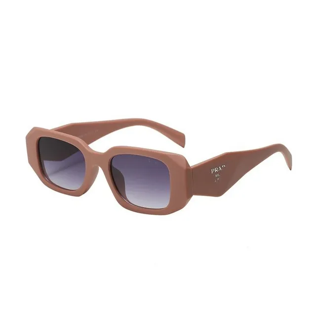 Prada Square Sunglasses Matte Brown with Gradient Lens